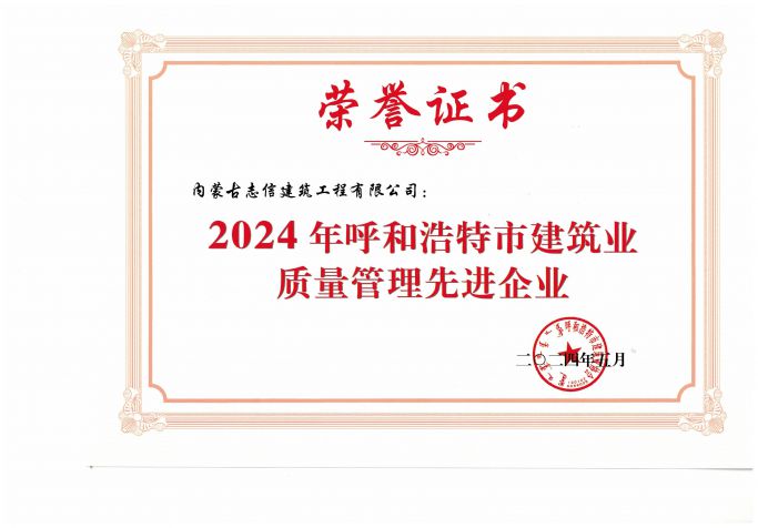 2024质量管理先进企业